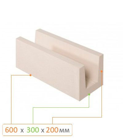 Купити U-Блок прямокутний (лотковий), розмір: 600x300x200