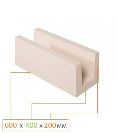 Купити U-Блок прямокутний (лотковий), розмір: 600x400x200